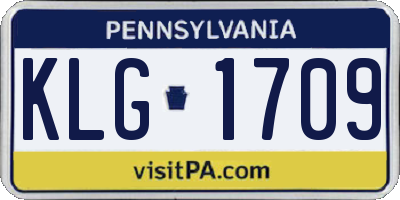 PA license plate KLG1709