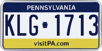 PA license plate KLG1713
