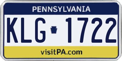 PA license plate KLG1722