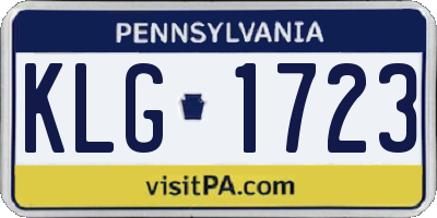PA license plate KLG1723
