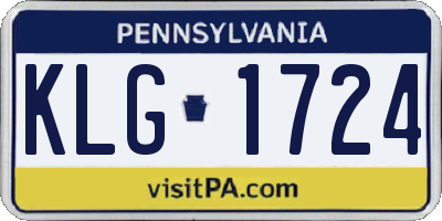 PA license plate KLG1724