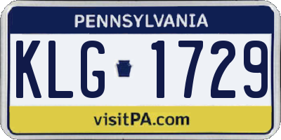 PA license plate KLG1729