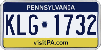 PA license plate KLG1732