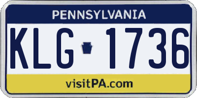 PA license plate KLG1736