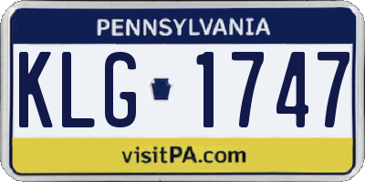 PA license plate KLG1747