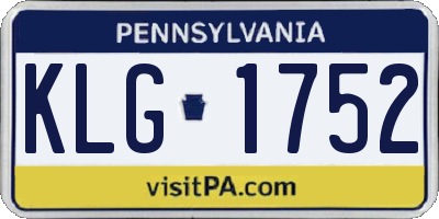 PA license plate KLG1752