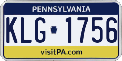 PA license plate KLG1756