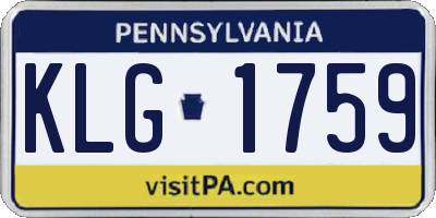 PA license plate KLG1759