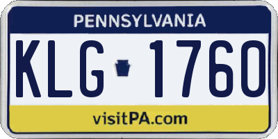 PA license plate KLG1760