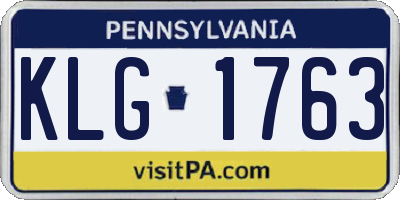 PA license plate KLG1763