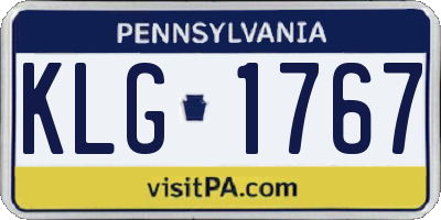 PA license plate KLG1767