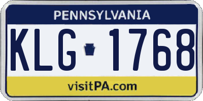PA license plate KLG1768