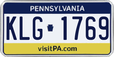 PA license plate KLG1769