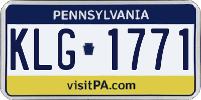 PA license plate KLG1771