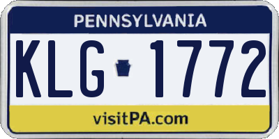 PA license plate KLG1772