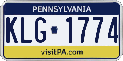 PA license plate KLG1774