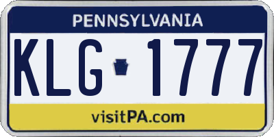 PA license plate KLG1777