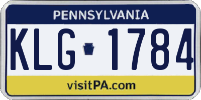 PA license plate KLG1784