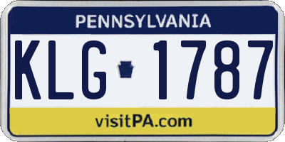 PA license plate KLG1787