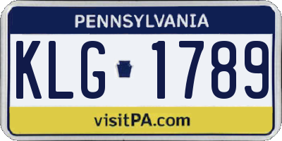 PA license plate KLG1789