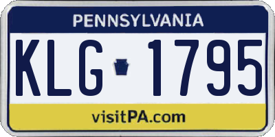 PA license plate KLG1795