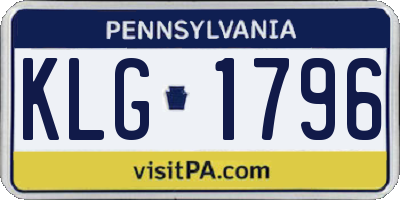 PA license plate KLG1796