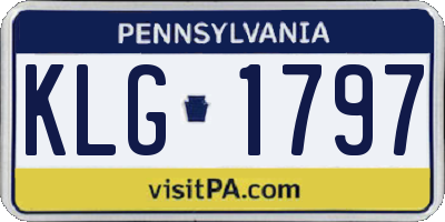 PA license plate KLG1797