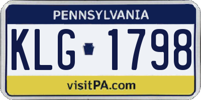 PA license plate KLG1798