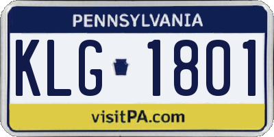 PA license plate KLG1801