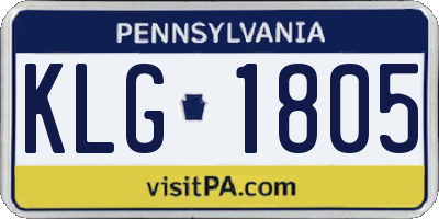 PA license plate KLG1805