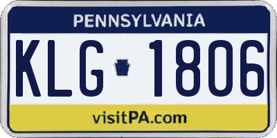 PA license plate KLG1806