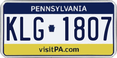 PA license plate KLG1807