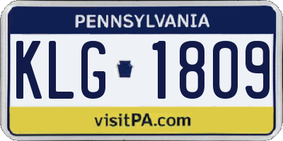PA license plate KLG1809