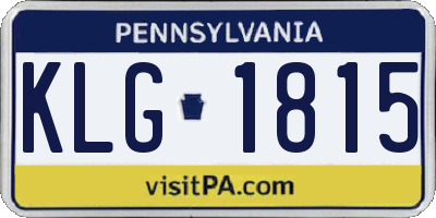 PA license plate KLG1815
