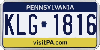 PA license plate KLG1816