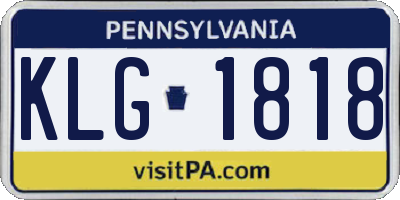 PA license plate KLG1818