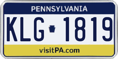 PA license plate KLG1819