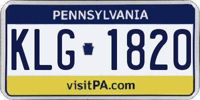 PA license plate KLG1820