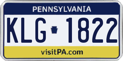 PA license plate KLG1822