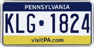 PA license plate KLG1824