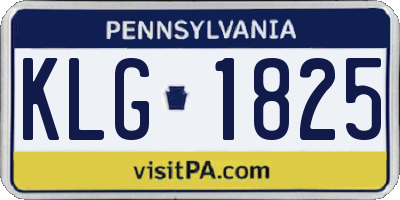 PA license plate KLG1825