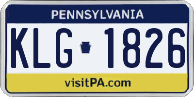 PA license plate KLG1826