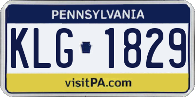 PA license plate KLG1829
