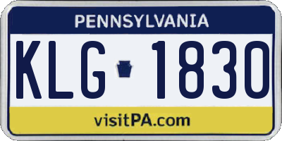 PA license plate KLG1830