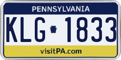 PA license plate KLG1833