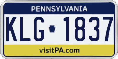 PA license plate KLG1837
