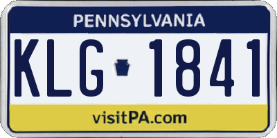 PA license plate KLG1841