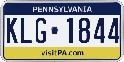 PA license plate KLG1844
