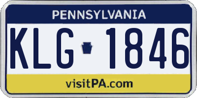 PA license plate KLG1846