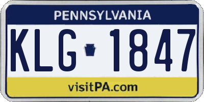 PA license plate KLG1847